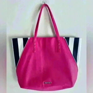 Juicy Couture Barbie Pink Black White Striped Tote Purse Bag NWOT Y2K